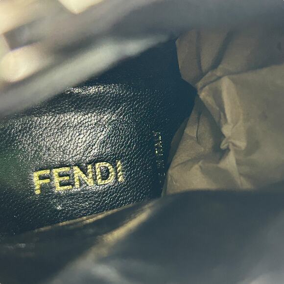 Fendi Black Leather Pointed Toe 90s Y2K Kitten Heel Zip Heeled Boots 7.5 - Picture 8 of 9
